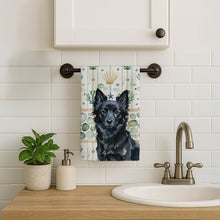 Load image into Gallery viewer, Schipperke Coastal Sea Glass Kitchen Towel