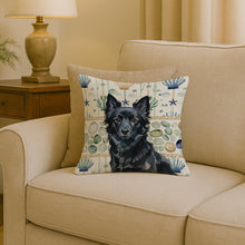 Load image into Gallery viewer, Schipperke Coastal Sea Glass Throw Pillow