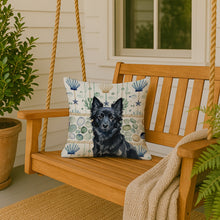 Load image into Gallery viewer, Schipperke Coastal Sea Glass Throw Pillow