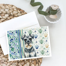 Load image into Gallery viewer, Schnauzer Coastal Sea Glass Greeting Cards Pack of 8