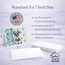 Load image into Gallery viewer, Schnauzer Coastal Sea Glass Greeting Cards Pack of 8