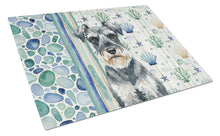 Load image into Gallery viewer, Schnauzer Coastal Sea Glass Glass Cutting Board
