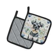 Load image into Gallery viewer, Schnauzer Coastal Sea Glass Pair of Pot Holders
