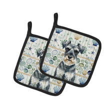 Load image into Gallery viewer, Schnauzer Coastal Sea Glass Pair of Pot Holders