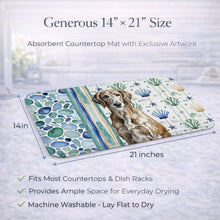 Load image into Gallery viewer, Brindle Scottish Deerhound Coastal Sea Glass Dish Drying Mat