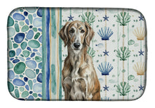 Load image into Gallery viewer, Brindle Scottish Deerhound Coastal Sea Glass Dish Drying Mat