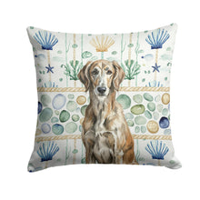 Load image into Gallery viewer, Brindle Scottish Deerhound Coastal Sea Glass Throw Pillow