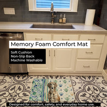 Load image into Gallery viewer, Brindle Scottish Deerhound Coastal Sea Glass Memory Foam Kitchen Mat
