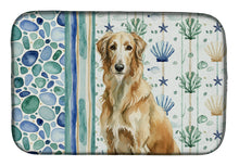 Load image into Gallery viewer, Wheaten Scottish Deerhound Coastal Sea Glass Dish Drying Mat