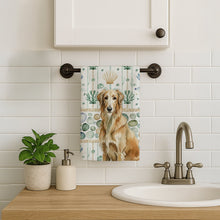 Load image into Gallery viewer, Wheaten Scottish Deerhound Coastal Sea Glass Kitchen Towel