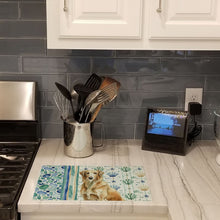Load image into Gallery viewer, Wheaten Scottish Deerhound Coastal Sea Glass Glass Cutting Board