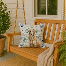 Load image into Gallery viewer, Wheaten Scottish Deerhound Coastal Sea Glass Throw Pillow