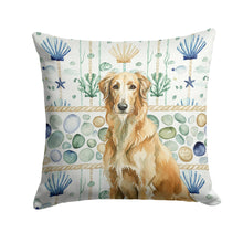 Load image into Gallery viewer, Wheaten Scottish Deerhound Coastal Sea Glass Throw Pillow