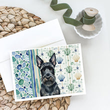 Load image into Gallery viewer, Scottish Terrier Coastal Sea Glass Greeting Cards Pack of 8