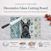 Load image into Gallery viewer, Scottish Terrier Coastal Sea Glass Glass Cutting Board