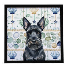 Load image into Gallery viewer, Scottish Terrier Coastal Sea Glass Framed Metal Print