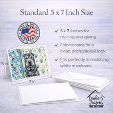 Load image into Gallery viewer, Black Shar Pei Coastal Sea Glass Greeting Cards Pack of 8