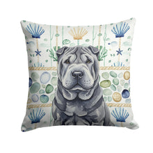 Load image into Gallery viewer, Black Shar Pei Coastal Sea Glass Throw Pillow