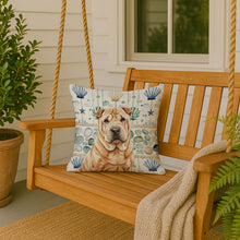 Load image into Gallery viewer, Red Shar Pei Coastal Sea Glass Throw Pillow