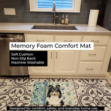 Load image into Gallery viewer, Tricolor Sheltie Coastal Sea Glass Memory Foam Kitchen Mat