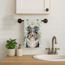 Load image into Gallery viewer, Blue Merle Sheltie Coastal Sea Glass Kitchen Towel
