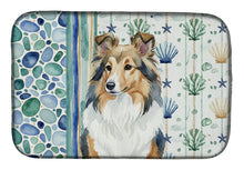 Load image into Gallery viewer, Sable Sheltie Coastal Sea Glass Dish Drying Mat