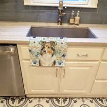Load image into Gallery viewer, Sable Sheltie Coastal Sea Glass Kitchen Towel