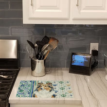 Load image into Gallery viewer, Sable Sheltie Coastal Sea Glass Glass Cutting Board