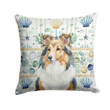 Load image into Gallery viewer, Sable Sheltie Coastal Sea Glass Throw Pillow