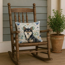 Load image into Gallery viewer, Black and Tan Shiba Inu Coastal Sea Glass Throw Pillow