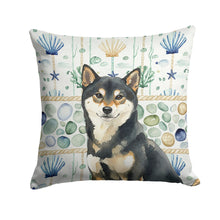 Load image into Gallery viewer, Black and Tan Shiba Inu Coastal Sea Glass Throw Pillow