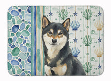 Load image into Gallery viewer, Black and Tan Shiba Inu Coastal Sea Glass Memory Foam Kitchen Mat
