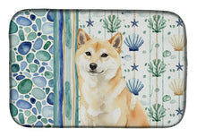 Load image into Gallery viewer, Cream Shiba Inu Coastal Sea Glass Dish Drying Mat