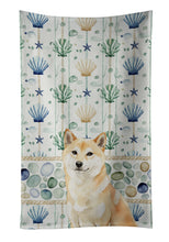 Load image into Gallery viewer, Cream Shiba Inu Coastal Sea Glass Kitchen Towel