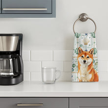 Load image into Gallery viewer, Red Shiba Inu Coastal Sea Glass Kitchen Towel