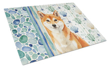 Load image into Gallery viewer, Red Shiba Inu Coastal Sea Glass Glass Cutting Board