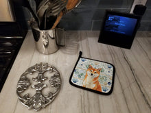 Load image into Gallery viewer, Red Shiba Inu Coastal Sea Glass Pair of Pot Holders