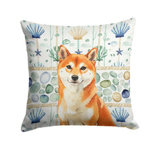 Load image into Gallery viewer, Red Shiba Inu Coastal Sea Glass Throw Pillow