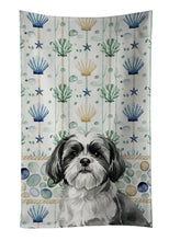 Load image into Gallery viewer, Black and White Shih Tzu Coastal Sea Glass Kitchen Towel