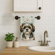 Load image into Gallery viewer, Brindle Shih Tzu Coastal Sea Glass Kitchen Towel