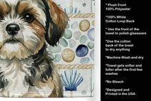 Load image into Gallery viewer, Brindle Shih Tzu Coastal Sea Glass Kitchen Towel