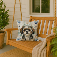 Load image into Gallery viewer, Brindle Shih Tzu Coastal Sea Glass Throw Pillow