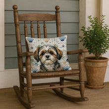 Load image into Gallery viewer, Brindle Shih Tzu Coastal Sea Glass Throw Pillow