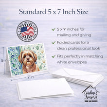 Load image into Gallery viewer, Liver Shih Tzu Coastal Sea Glass Greeting Cards Pack of 8