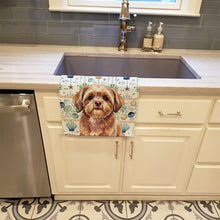 Load image into Gallery viewer, Liver Shih Tzu Coastal Sea Glass Kitchen Towel