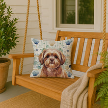 Load image into Gallery viewer, Liver Shih Tzu Coastal Sea Glass Throw Pillow