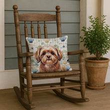 Load image into Gallery viewer, Liver Shih Tzu Coastal Sea Glass Throw Pillow