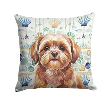 Load image into Gallery viewer, Liver Shih Tzu Coastal Sea Glass Throw Pillow