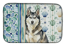 Load image into Gallery viewer, Agouti Siberian Husky Coastal Sea Glass Dish Drying Mat