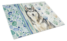 Load image into Gallery viewer, Agouti Siberian Husky Coastal Sea Glass Glass Cutting Board